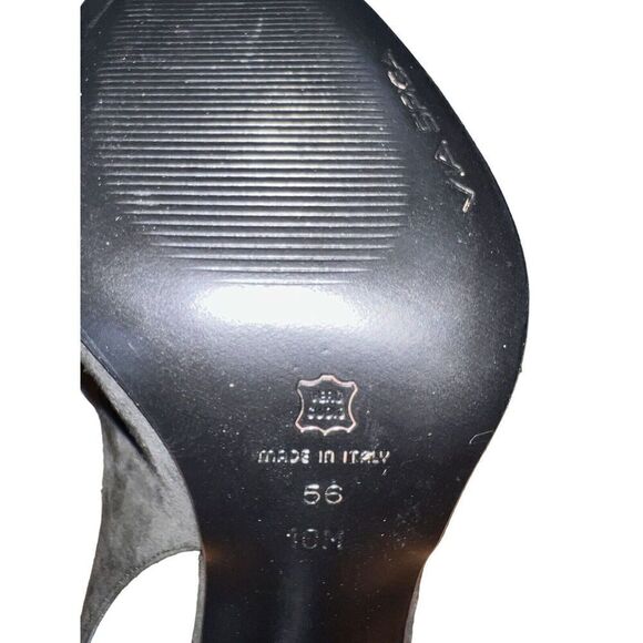 Via Spiga Uzzi Black Suede Peep Toe Slingback Womens Size 10 NEW - Picture 9 of 10